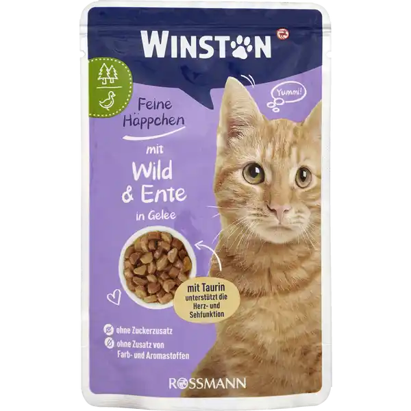 پوچ گربه وینستون با طعم گوشت شکار و اردک در ژله 100 گرم
